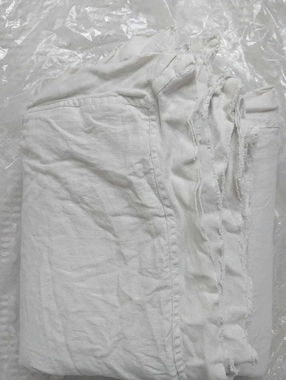 Quince European Linen Sand Flange Duvet Cover! Sz. Full/ Queen! (422)